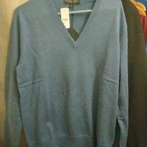 Blue v neck men's sweater